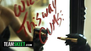 Team skeet - little titty hotty Freya Von Doom predominates her october all-star blowout