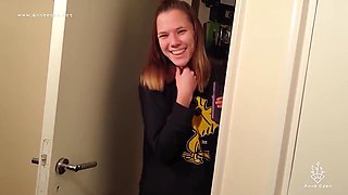 Cute teen fucked by her perv neighbor and gets facial