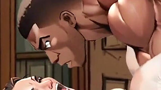 Cuckold Husband Came Home From Work Too Early and Caught His Wife Fucking the Gardener. Anime. Hentai