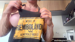 Housework in Just a T-Shirt Turns Into a Bedroom Climax