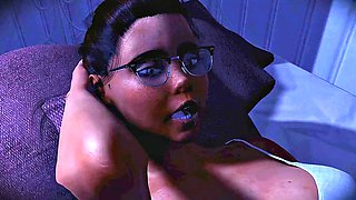 Big-Tits Blonde Sucks and Pounds Futa Brunettes Massive Cock