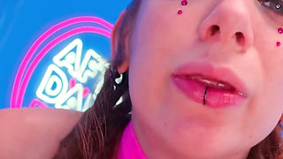 POV Eva Fay Blowjob & Pussy Fucking - Alternative Girl in Pink Lingerie