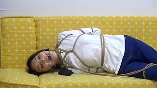 Chinese bondage in white socks