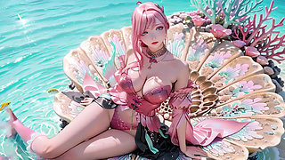 Pink Mermaid Queen! Private Gaze in the Underwater Palace, from Deep Sea Dreams to Beach Climax.