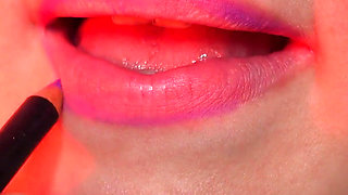 ASMR slowly lipstick tease