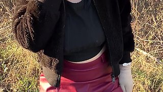 Canalside Stroll in Mini Skirt and Anal Plug