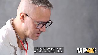 Hot nurse Denis fucks her patient while on the phone