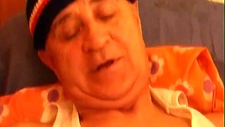 Mature Nurse With Huge Tits Satisfies Two Old Patients