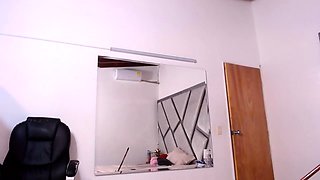 Cute amateur brunette naughty in solo jerking show on camera