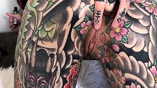 Intense anal therapy session for amateur tattooed wife