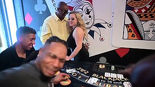 Hardcore interracial gangbang for curvy cougar in heat