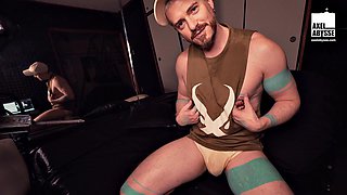 Axel Abysse Pounds Huge Dildo Deep Into His Ass