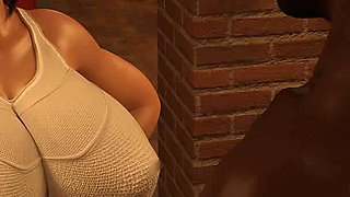 Tifa's Dark Heaven: Asian Chick with Huge Tits Stretching Herself with the Coach Behind Her Man's Back - Episode 13