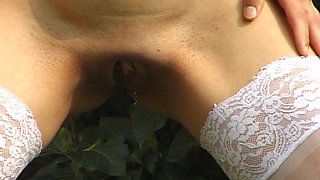 German Babe in White Pantyhose Got to Pee All Over
