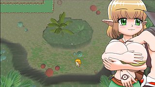 Curvy anime babe with big boobs in a wild adventure