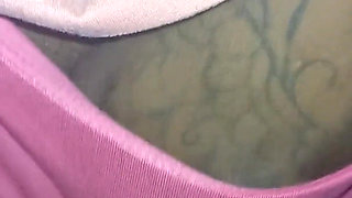 Flashing Rubbing My Tight Hairy Pussy Closeup