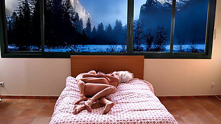 Passionate Couple in Bed. Find the Penguin