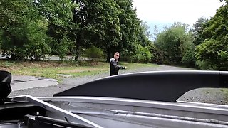 HUNT4K. Guy penetrates sexy girl in his car while...