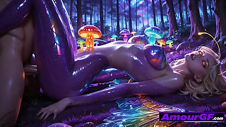 3D Fairy Sucks Cock Slow, Magic Cum Floods Her Pretty Face