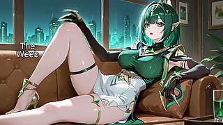 Anime porn, female chastity, bdsm collar
