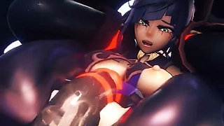 Yelan Gets Her Pussy Fucked Hard in Full Nelson Position by a Big Mitachurl Animation Genshin Impact