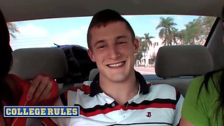 College rules - insane coeds submit a video with public flashing, car fellatios, and steamy wishes