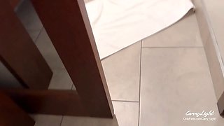 Step Mom caught Step Son jerking off and helps to cum quick on her pussy while her Husband is home