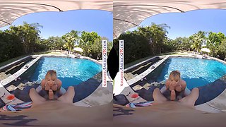 Dana DeArmond's son's massive shaft gets pounded by a hot MILF in virtual reality POV