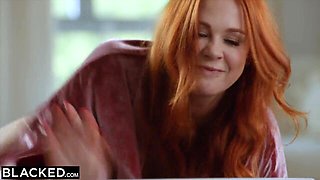 Redhead scene with captivating Isiah Maxwell and Maitland Ward from Blacked.Com
