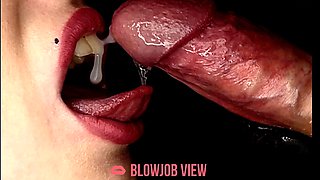 She loves and swallows my hot cum ASMR