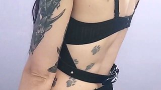 Cute skinny naughty teen fetish nurse poses and masturbates