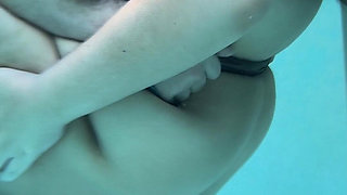 Cuckquean POV - BBW Cuckcake Fucks My Husband in Outdoor Pool While I Film Underwater