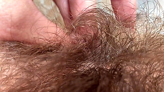 Close up big clit hairy pussy