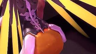 Mercy Sucks Dick on Her Knees in POV Overwatch Parody