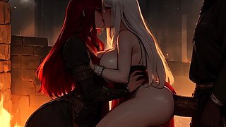 Thick Donk cougars in Renaissance Fest Clothes Get Banged by Muslim Warriors