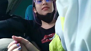 The wild girlfriend wants to get her pussy pounded right in the bus