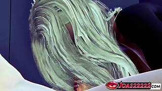 3D Hentai Amanda - Busty Girl in Shorts and Stockings Delivers Sloppy Blowjob, Handjob, and Rough POV Mouth Fuck with Cumshot