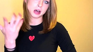 Blonde teen in solo action with her pussy