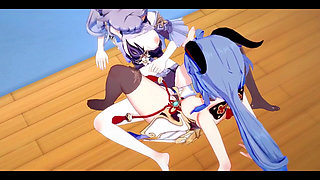 Genshin Impact Hentai Yuri - Ganyu and Kequing Lesbian Sex - Japanese Asian Manga Anime Game Porn