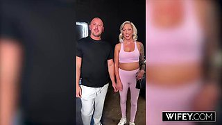 WIFEY Blonde Hotwife Candice Holds Hubbys Hand While Taking A Monster BBC
