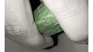 Cucumber put in the ass of a female friend