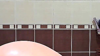 Pretty Chubby Wife with Big Natural Tits Takes a Shower