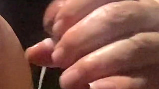 Hot Handy Blonde GILF Worships Black Cock Stroking for Black Seeds in Her Hand and Mouth