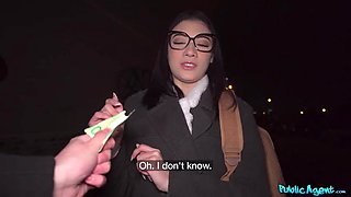Don't Let My Mother Hear! Nerdy Brunette Emily Pink in Outdoor POV Pickup for Public Agent