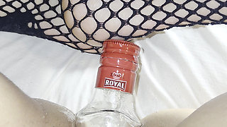 Extreme Anal Insertion with a Bottle Close up