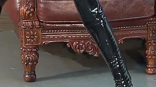 Mistress Facesitting a Masochist, Crushing Face and Teasing Him by Marking Face with Smell of Ass and Pussy