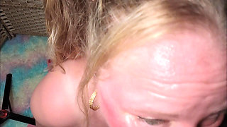 Throat Goblin 121 Blonde BBW Deepthroats a Thick Cock