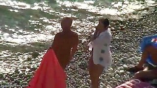 Real swingers at a nudist beach