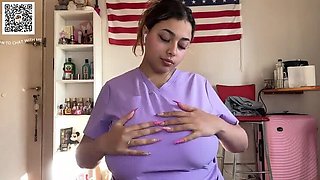 18 year old nurse with huge natural tits gives JOI