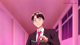 Nerdy glasses anime chick arched over classroom desk & pummeled deep by rigorous educator